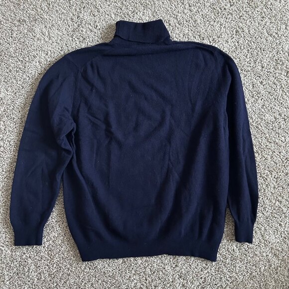 Blue Spheres Mens XL Navy Blu Turtleneck Casual Sweater Wool Blen Made In Italy - Picture 3 of 7